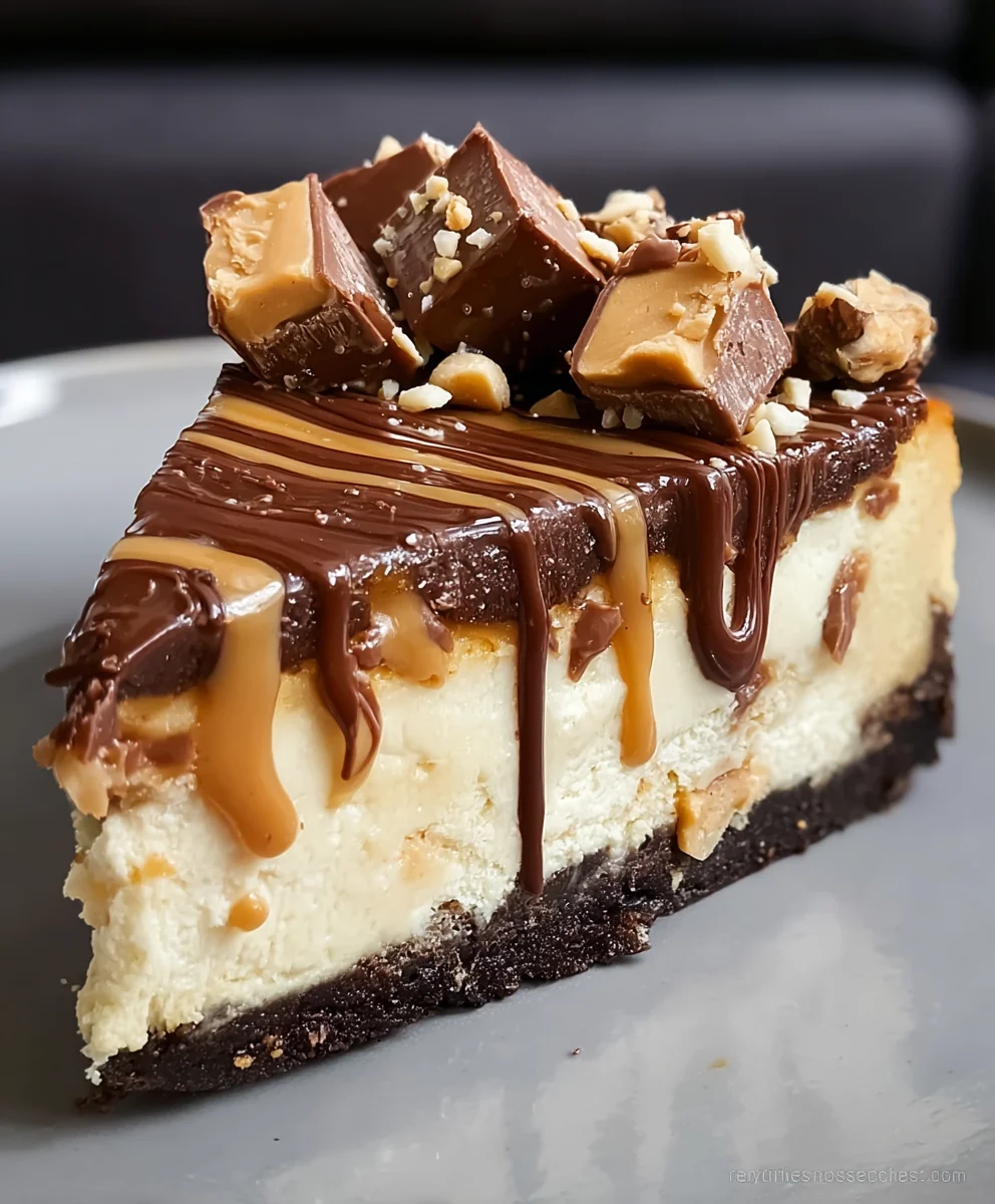 Decadent Snickers Cheesecake Recipe-No Bake