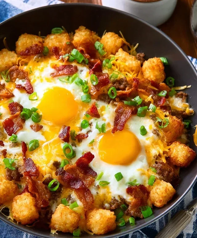 Beef Beef Bacon Egg And Cheese Breakfast Totchos