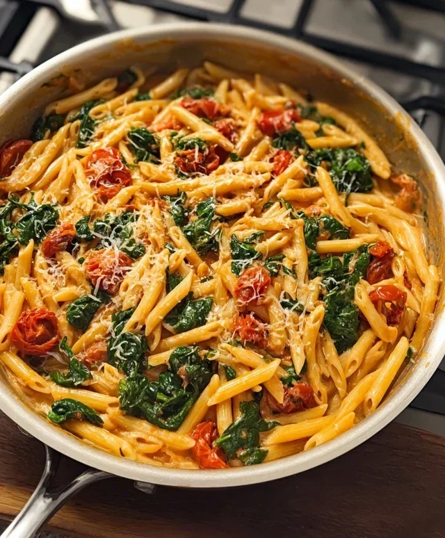 One-Pot Spinach Tomato Pasta