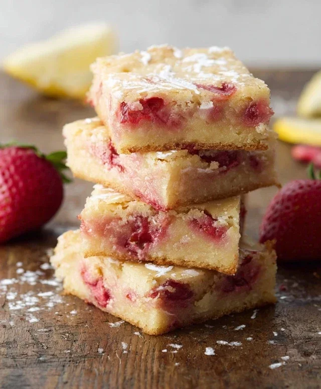 Strawberry Lemon Blondies