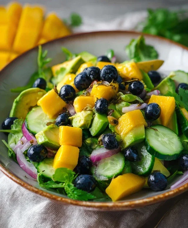 Mango Cucumber Salad with Blueberry and Avocado
