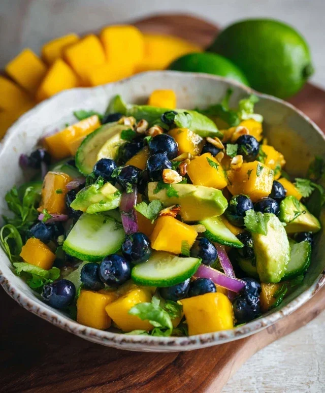 Mango Cucumber Salad with Blueberry and Avocado