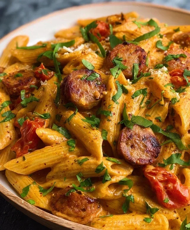 One Pot Creamy Cajun Sausage Pasta (30-Minutes)