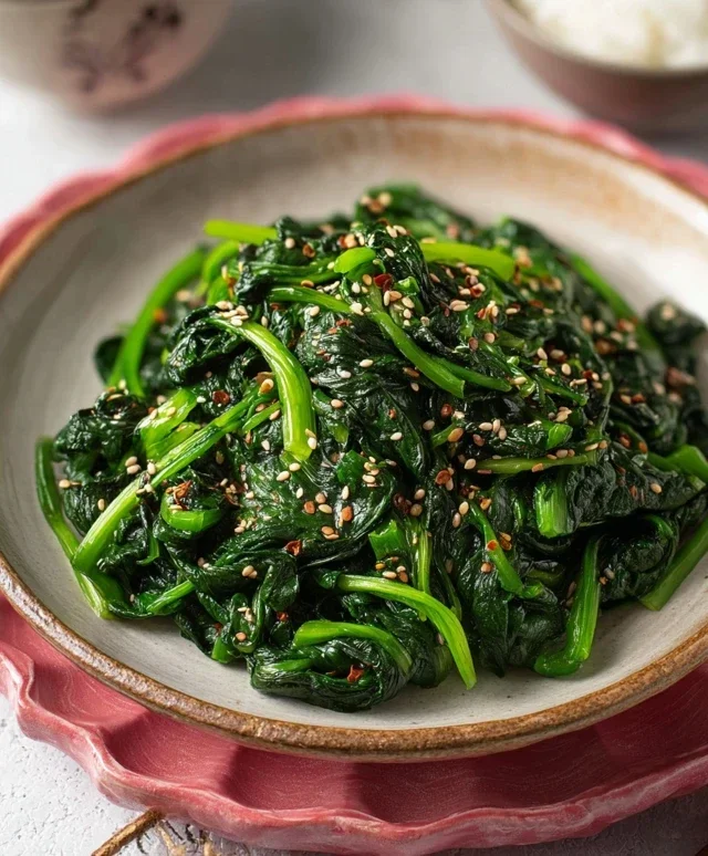 Korean Spinach Side Dish (Sigeumchi Namul)