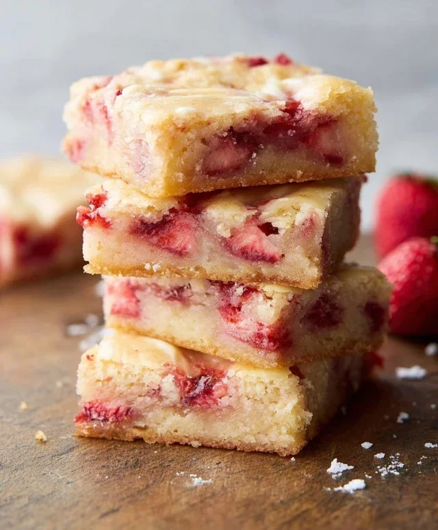 Strawberry Lemon Blondies