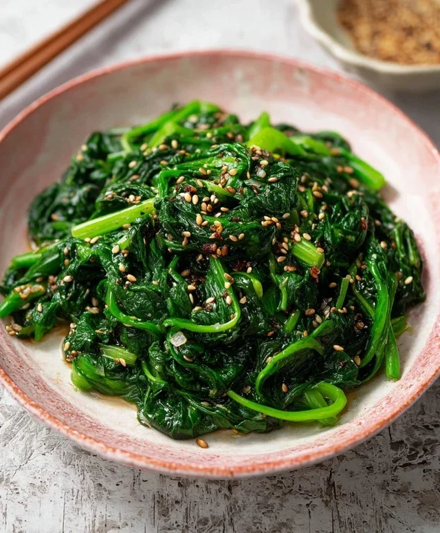 Korean Spinach Side Dish (Sigeumchi Namul)