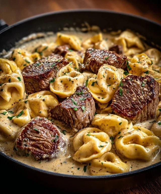 Cracked Garlic Steak Tortellini in Creamhouse Sauce Bliss