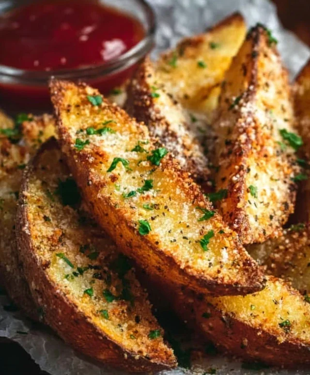 Baked Garlic Parmesan Potato Wedges