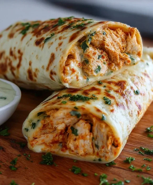 Low Carb Cheesy Garlic Chicken Wraps
