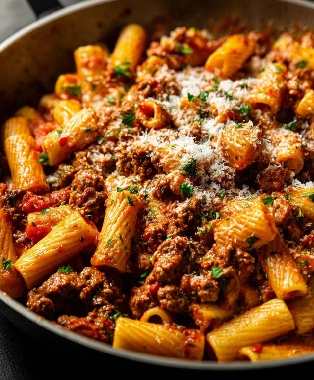 Beef Pasta in Tomato Sauce {Beef Ragu Pasta}