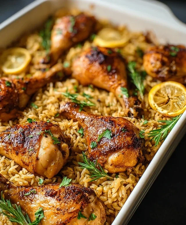 Baked Chicken Legs and Rice