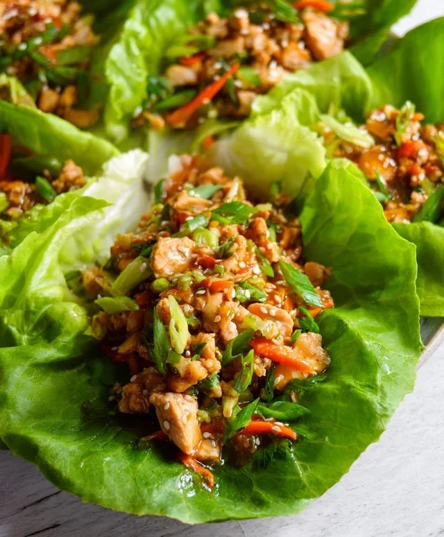 Asian chicken lettuce wraps recipe (Whole30, Pnon-non-non-alcoholic alternativeic non-alcoholic aleo, Low Carb)