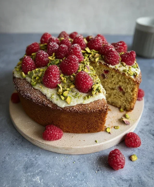 Pistachio Raspberry Cake