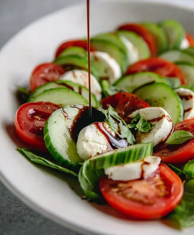 Fresh Cucumber Caprese Salad