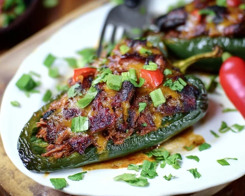 Brisket Stuffed Poblano Peppers