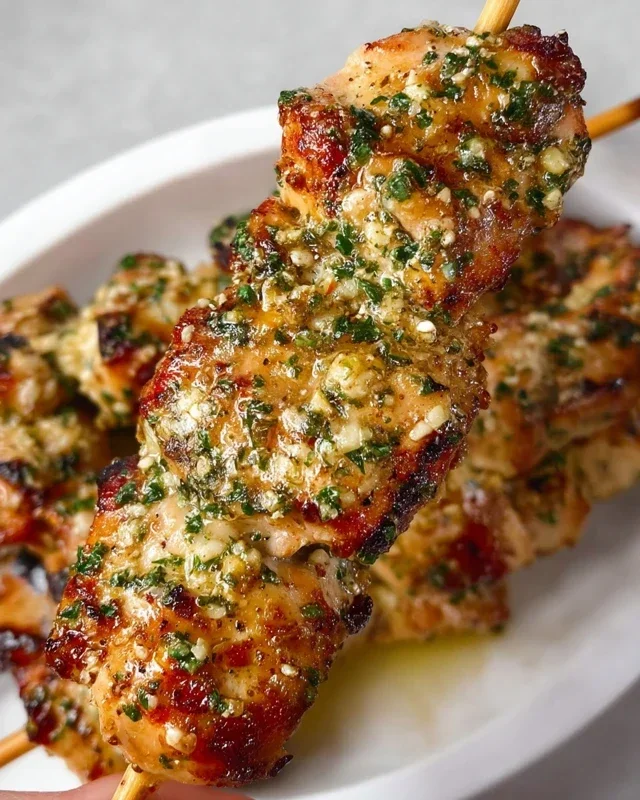 Garlic Parmesan Chicken Skewers