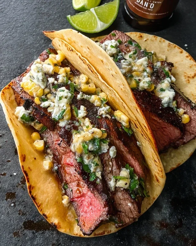 Grilled Elote Steak Tacos