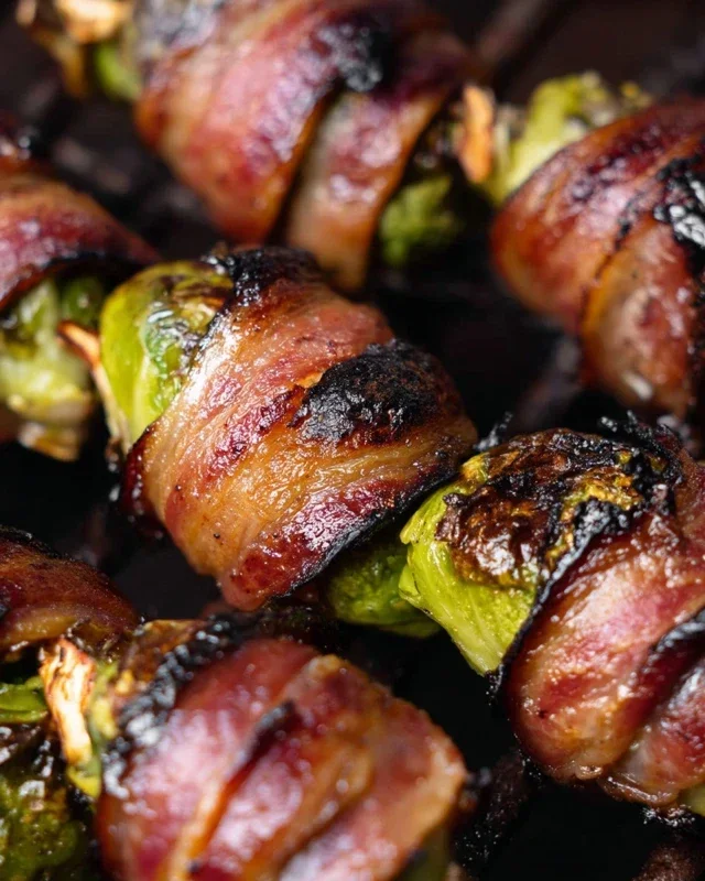 Grilled Beef Beef Bacon Wrapped Brussels Sprouts