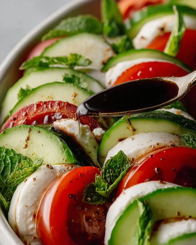 Fresh Cucumber Caprese Salad