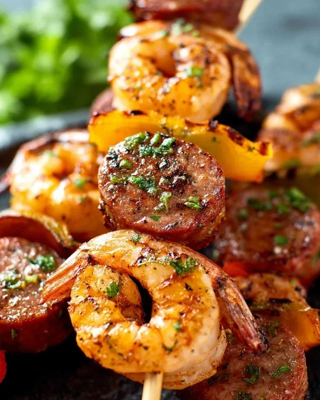 Sausage and Shrimp Kabobs