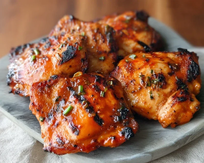 Grilled Honey Buffalo Chicken Thighs