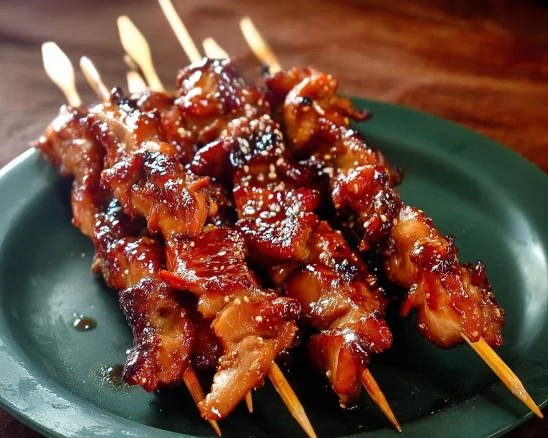 Sticky Bourbon Extract Extract Chicken Skewers
