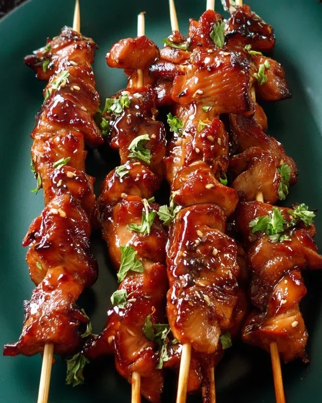 Sticky Bourbon Extract Extract Chicken Skewers
