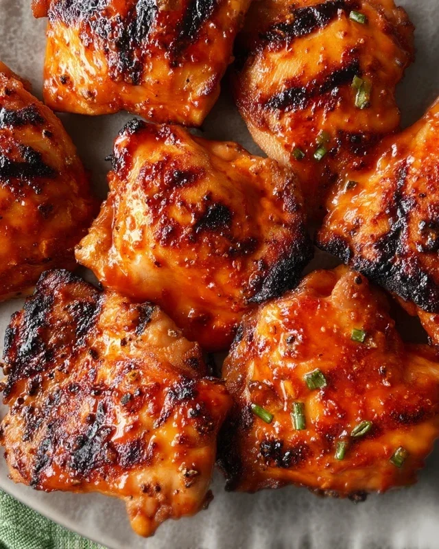Grilled Honey Buffalo Chicken Thighs