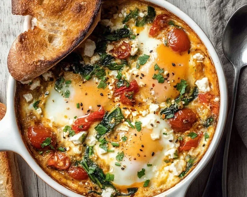 Baked Feta Eggs