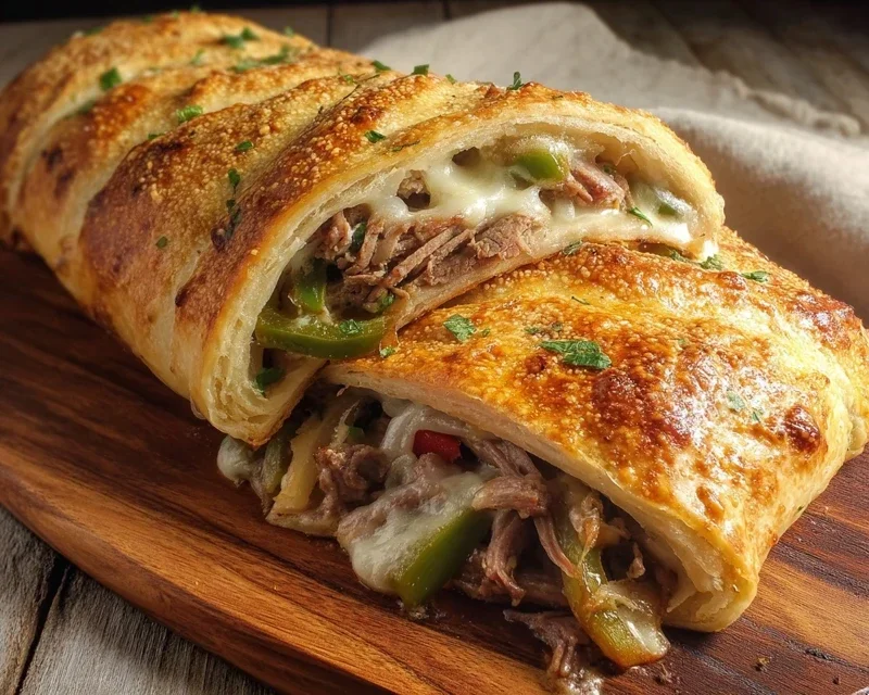 Philly Cheesesteak Stromboli