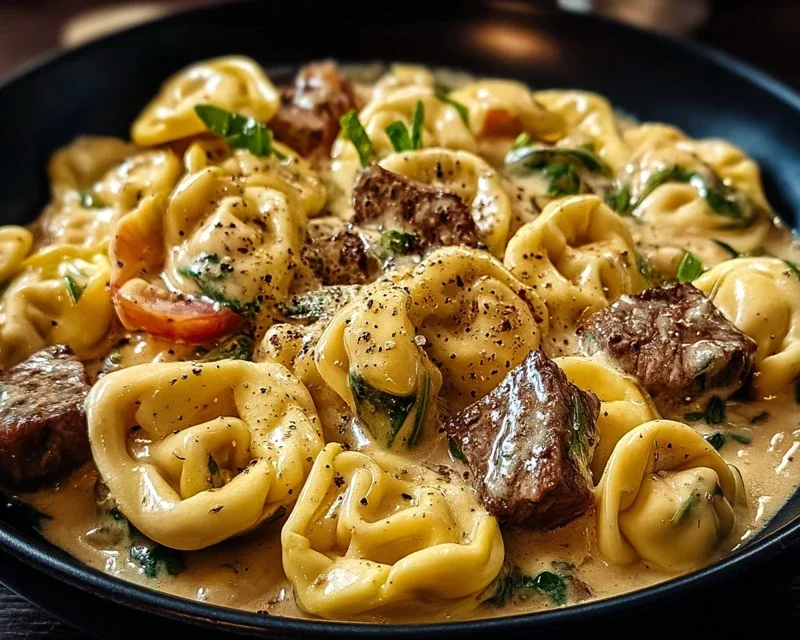 Cracked Garlic Steak Tortellini in Creamhouse Sauce Bliss