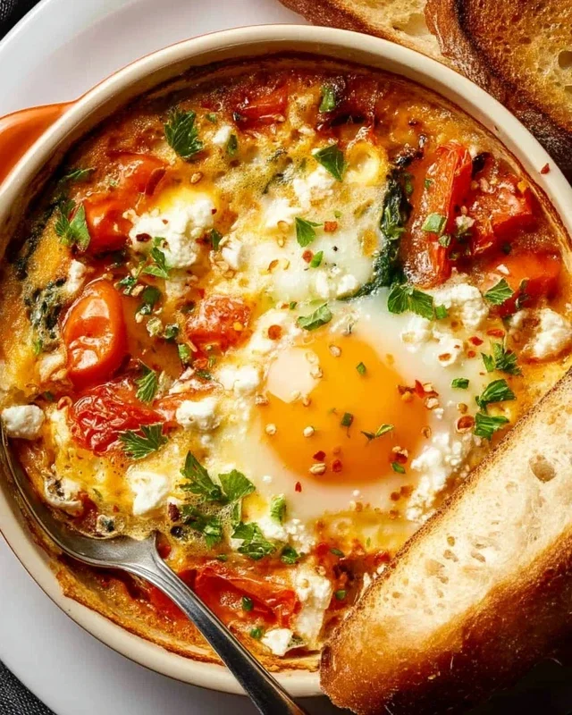 Baked Feta Eggs
