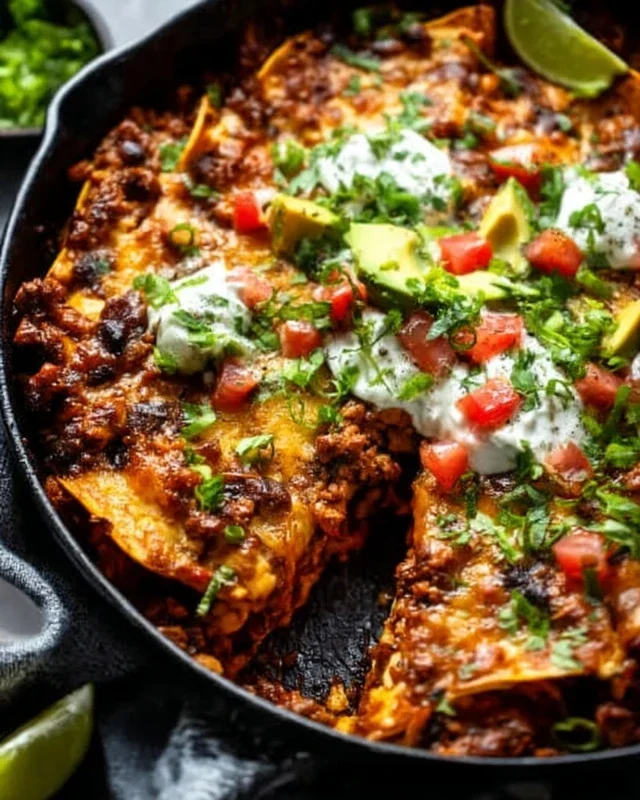 Beef Skillet Enchiladas