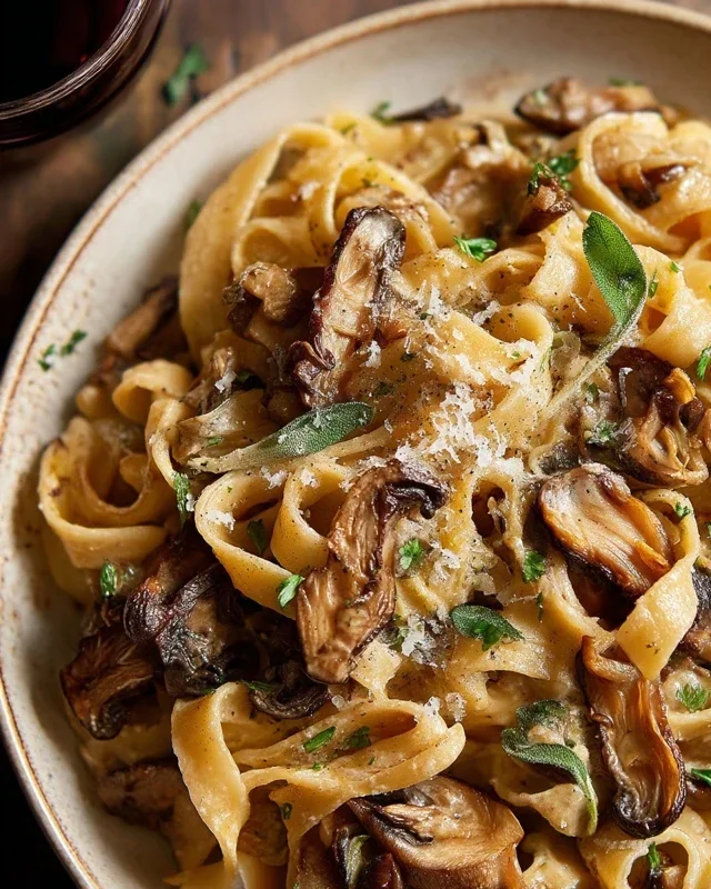 Caramelized Leek and Mushroom Gruyere Pasta