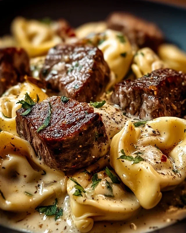 Cracked Garlic Steak Tortellini in Creamhouse Sauce Bliss