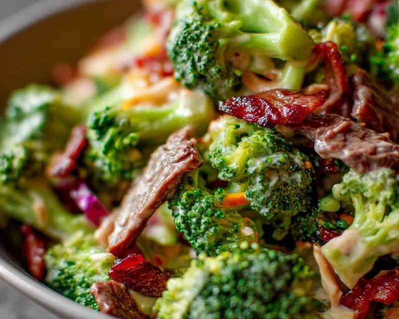 Broccoli Salad with Beef Beef Bacon Recipe