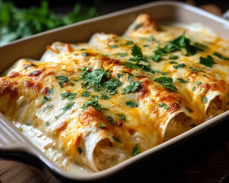 Creamy White Chicken Enchiladas