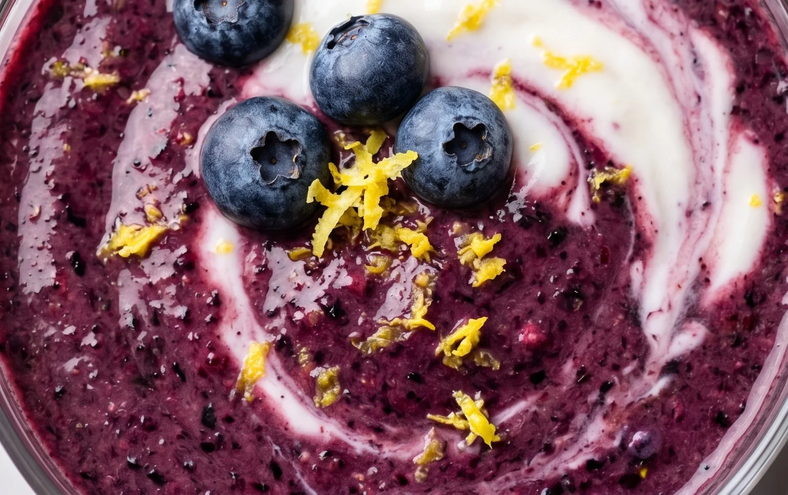Blueberry Avocado Smoothie With Lemon & Yogurt