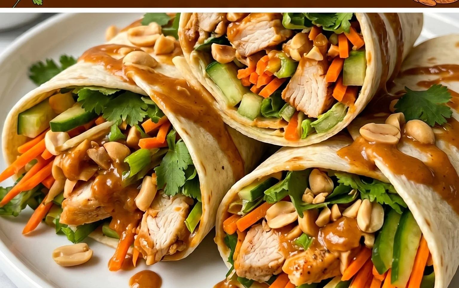 Thai Peanut Chicken Wraps