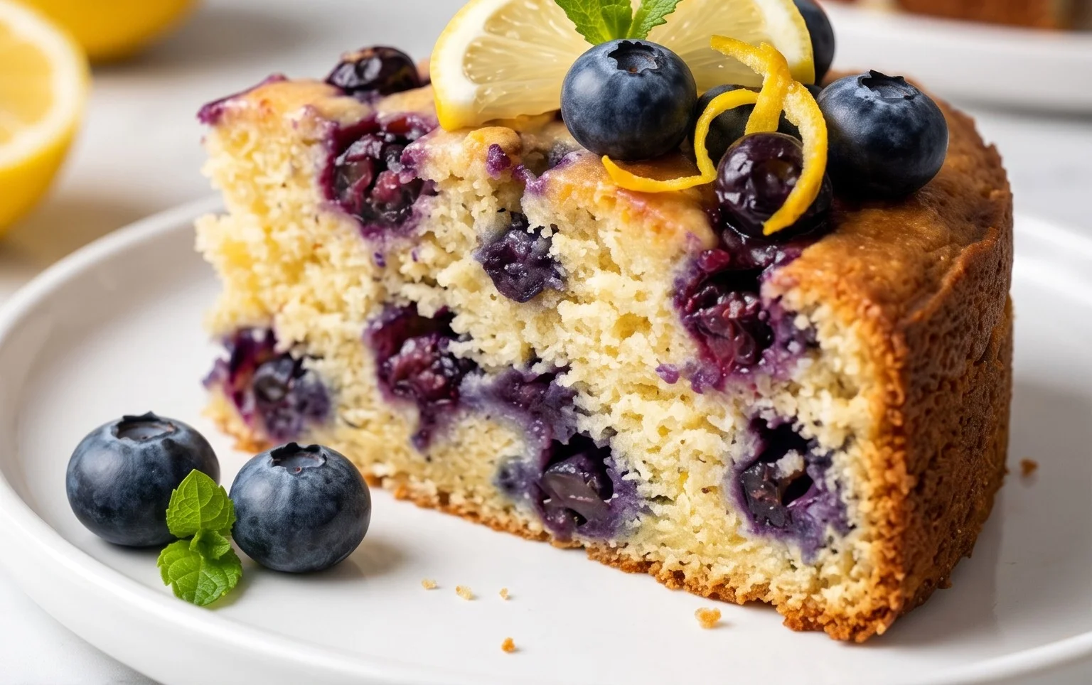 Vegan Lemon Blueberry Cake
