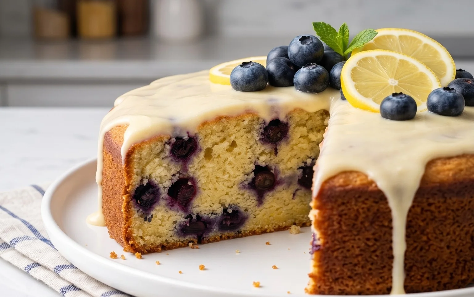 Vegan Lemon Blueberry Cake