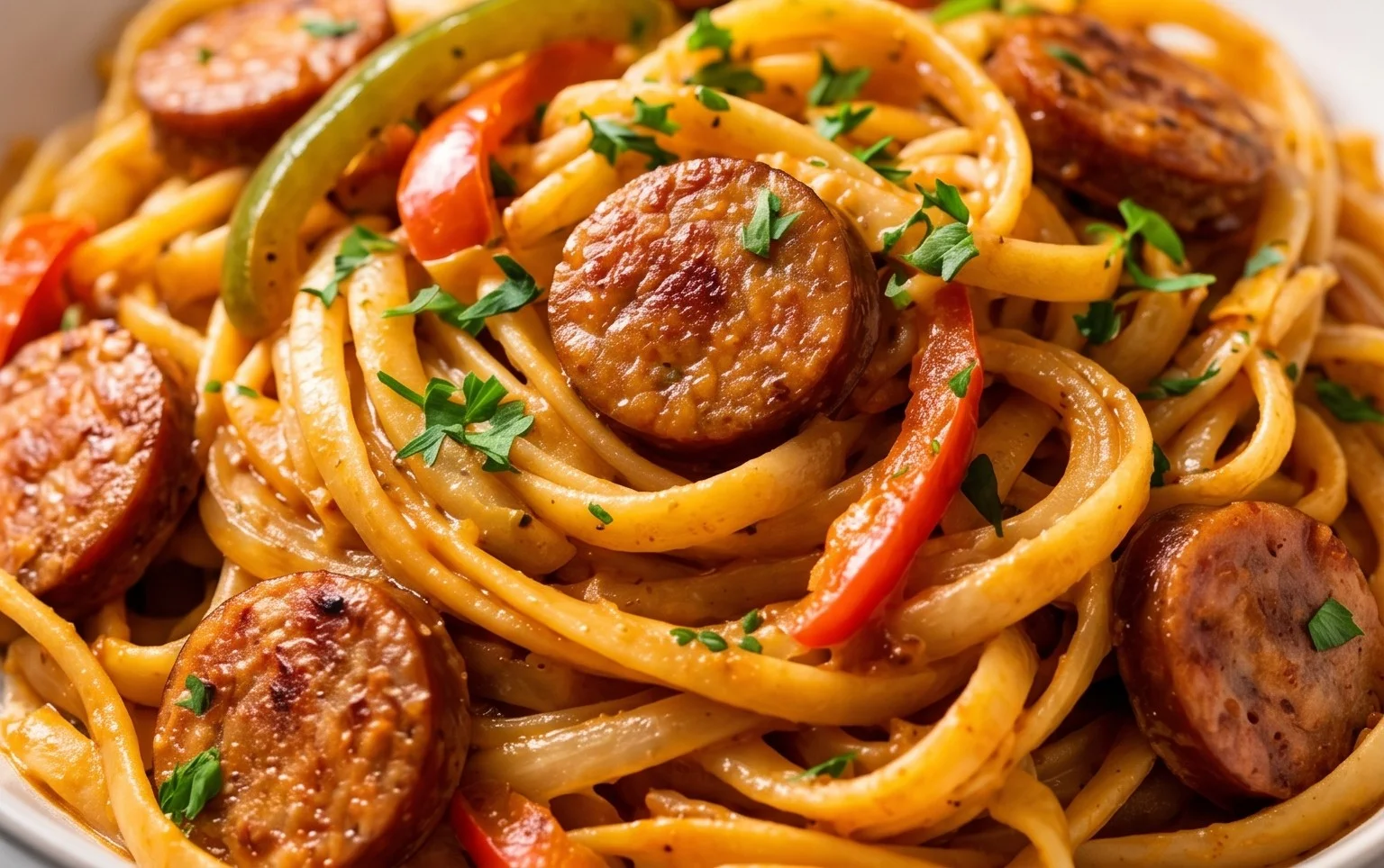 One-Pot Creamy Spicy Cajun Sausage Pasta