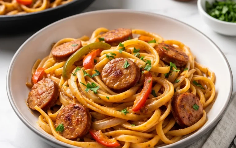 One-Pot Creamy Spicy Cajun Sausage Pasta