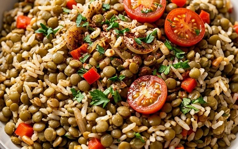 Easy Mediterranean Lentils and Rice