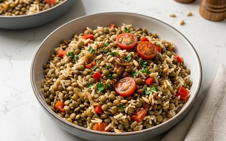 Easy Mediterranean Lentils and Rice