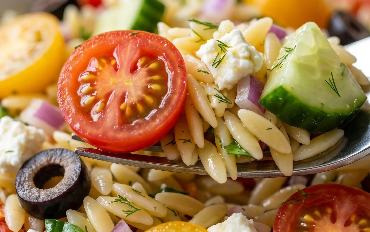 Rainbow Orzo Salad