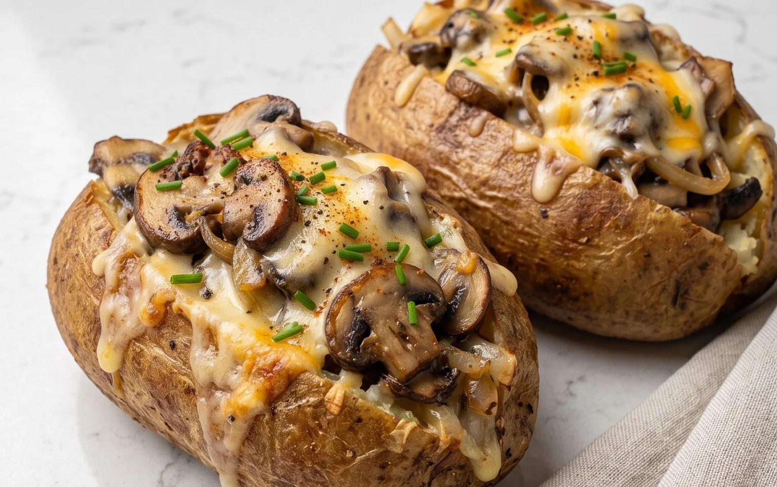 The Ultimate Stuffed Baked Potatoes with Mushrooms