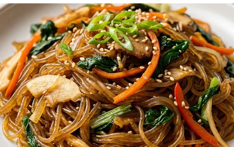Japchae (Korean Glass Noodle Stir Fry)