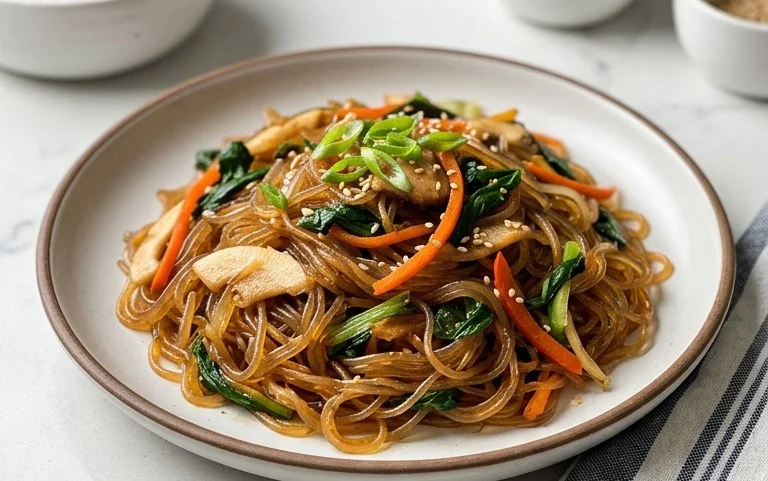 Japchae (Korean Glass Noodle Stir Fry)