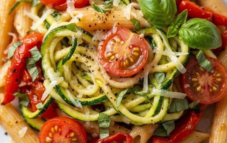 Healthy Tomato Zucchini Pasta
